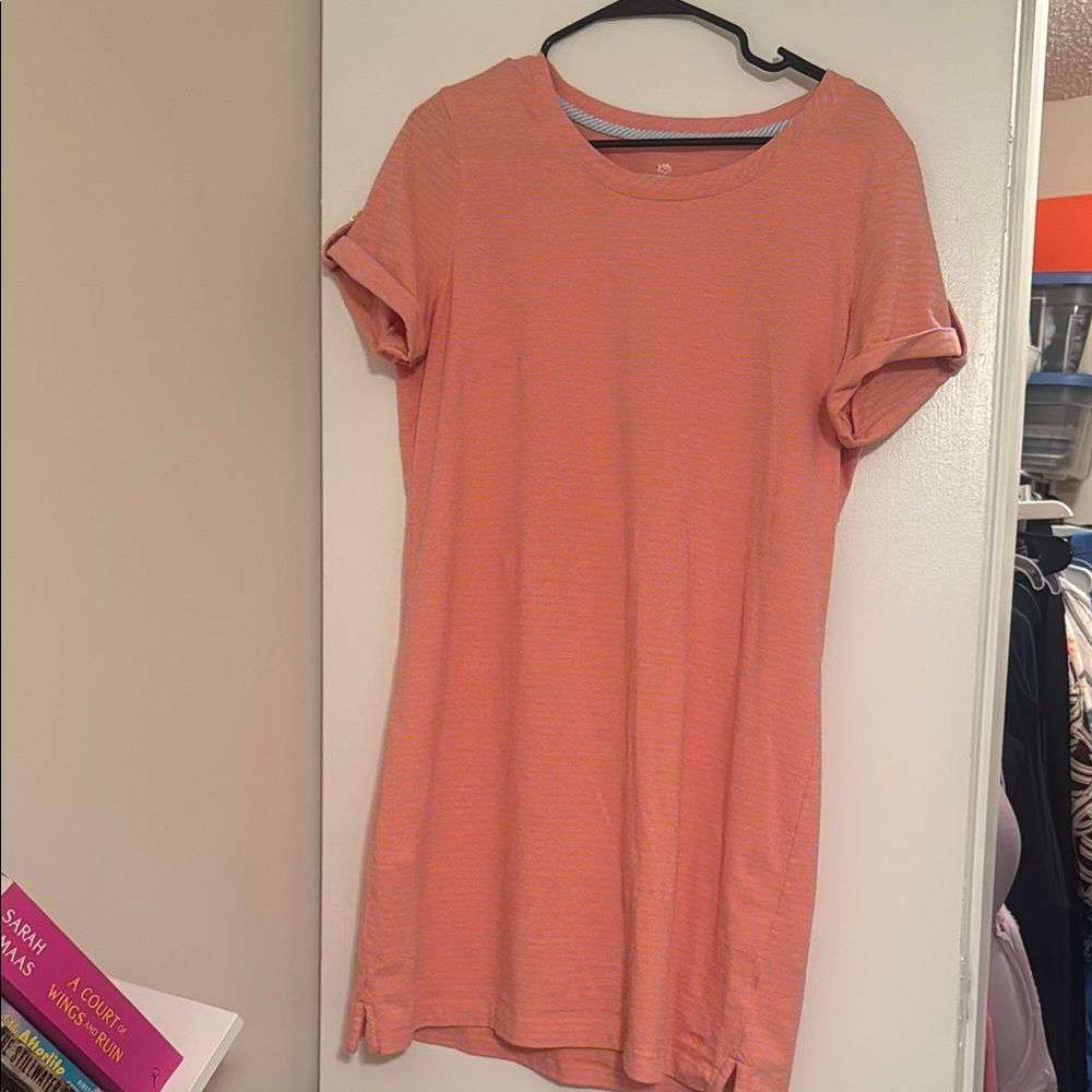 Southern Tide Striped Orange and Pink Dress